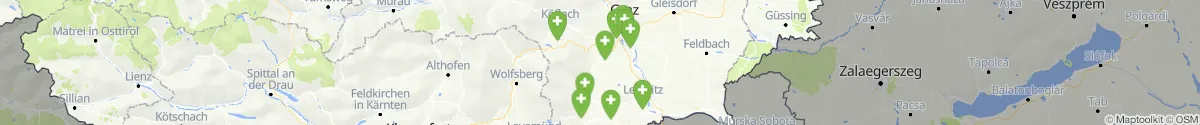 Kartenansicht für Apotheken-Notdienste in der Nähe von Stainz (Deutschlandsberg, Steiermark)